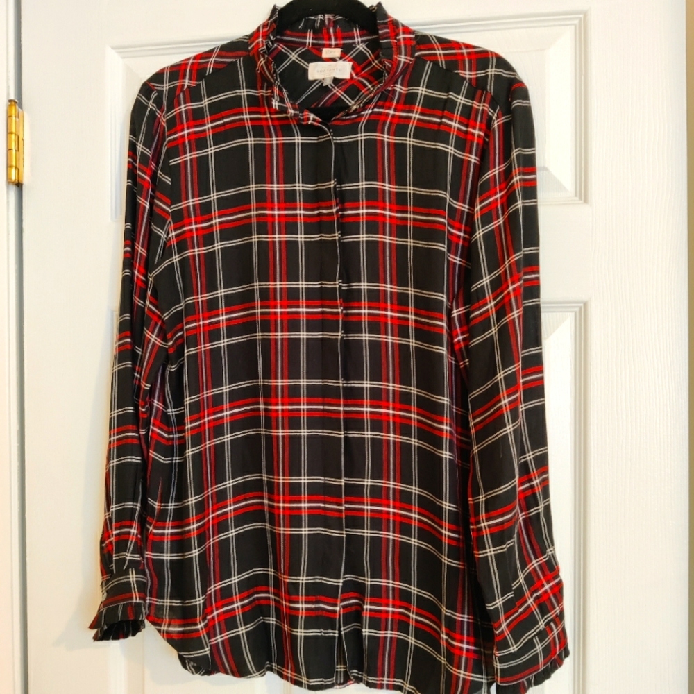 Loft semi sheer button down